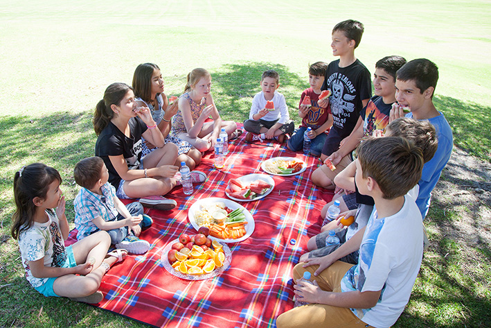 Children enjoying a picnic