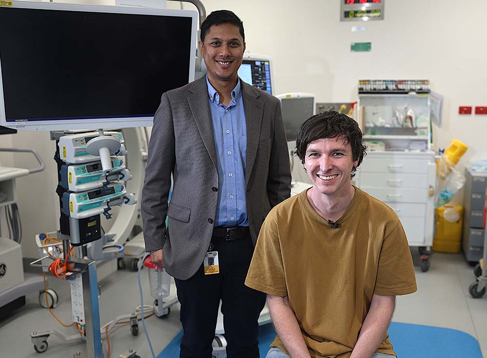 Dr Nabil Siddique and patient Sam Mannix